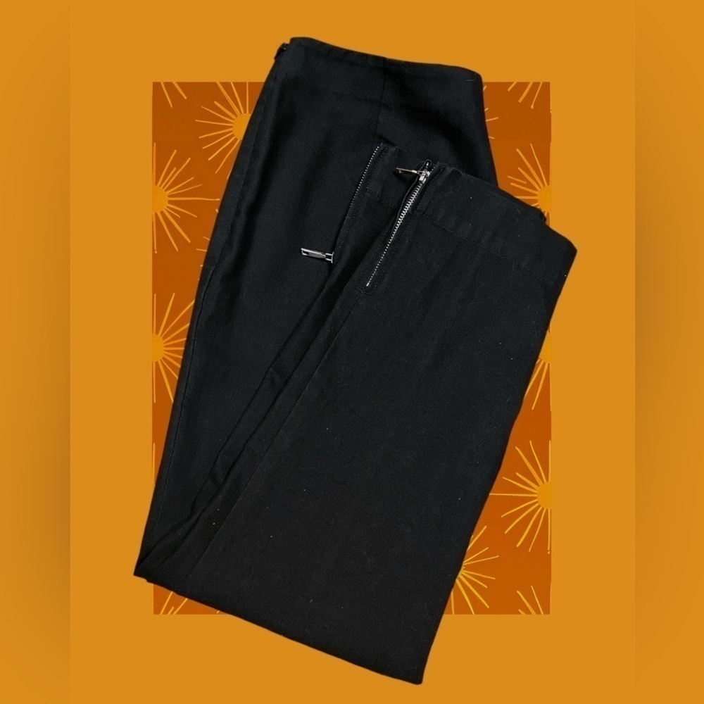 LAFAYETTE 148 NY 8 Black Zipper Ankles Closure Business Casual Pants Wmn Office